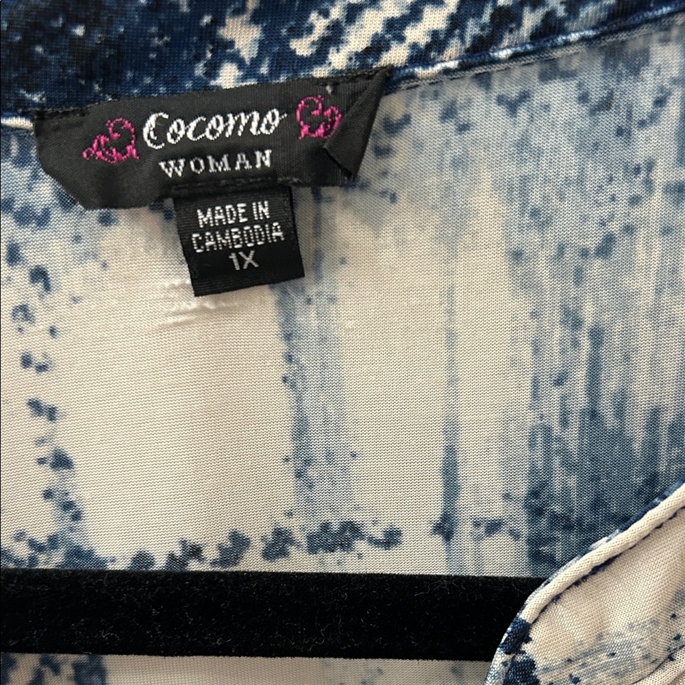 Cocomo Navy and Cream Plaid Button Down Shirt - Picture 2 of 5